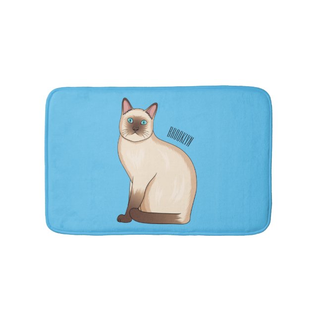 Siamese cat cartoon illustration  badematte (Vorderseite)