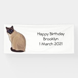 Siamese cat cartoon illustration banner