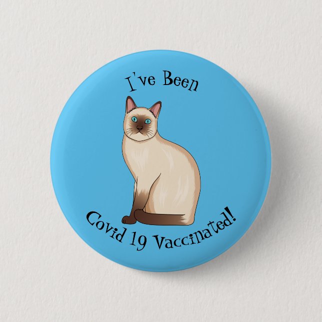 Siamese cat cartoon illustration button (Vorderseite)