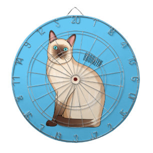 Siamese cat cartoon illustration dartscheibe