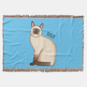 Siamese cat cartoon illustration decke