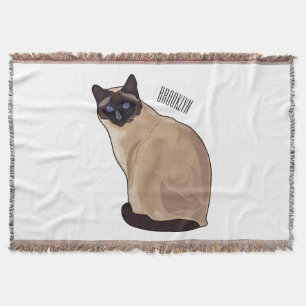 Siamese cat cartoon illustration decke