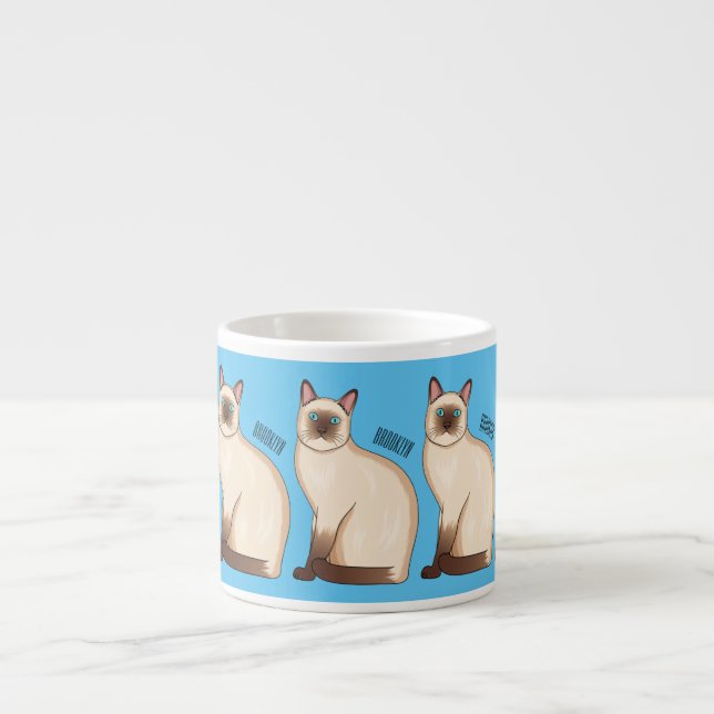 Siamese cat cartoon illustration espressotasse (Vorderseite)