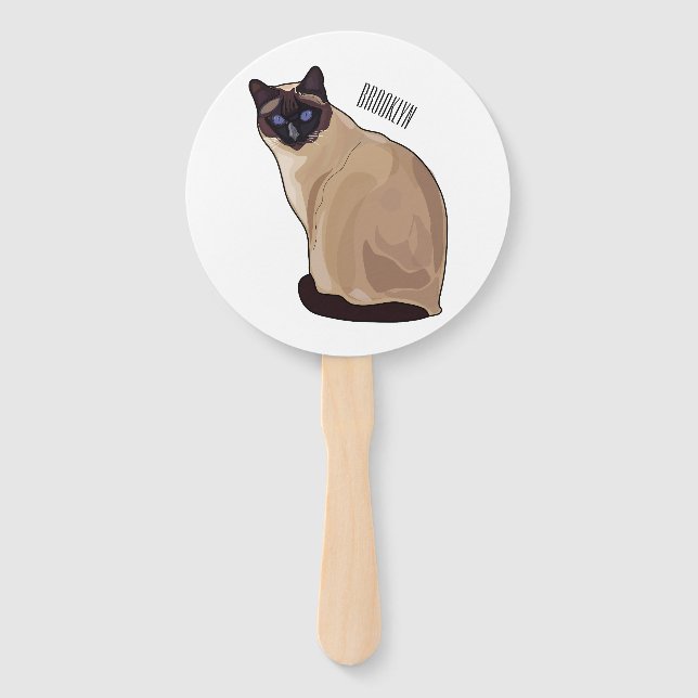 Siamese cat cartoon illustration fächer (Vorderseite)