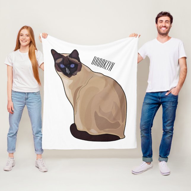 Siamese cat cartoon illustration fleecedecke (Beispiel)