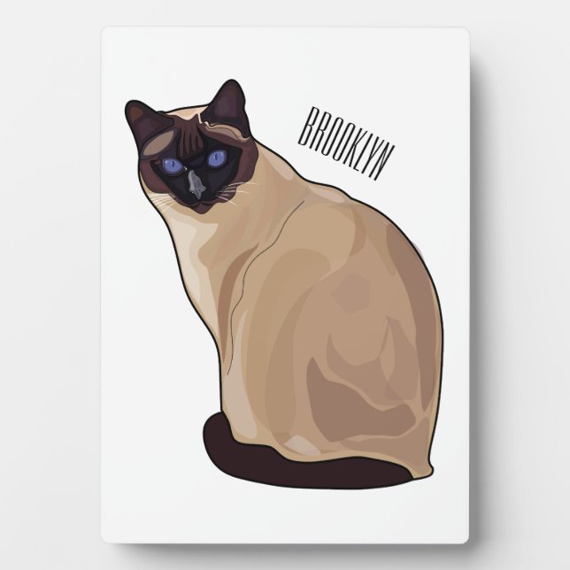 Siamese cat cartoon illustration fotoplatte (Vorderseite)