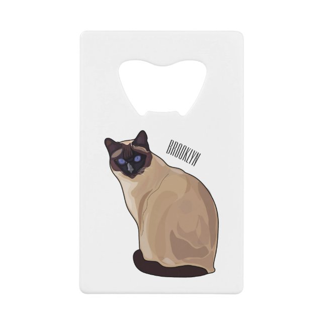 Siamese cat cartoon illustration geldbeutel flaschenöffner (Vorderseite)