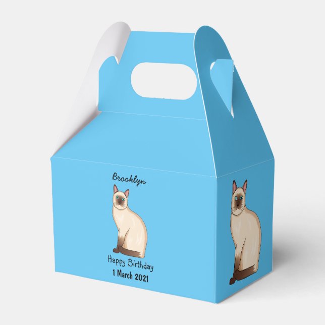 Siamese cat cartoon illustration geschenkschachtel (Vorderseite)