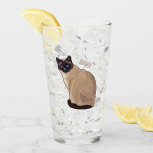 Siamese cat cartoon illustration glas