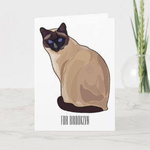 Siamese cat cartoon illustration karte