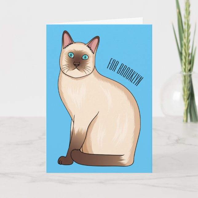 Siamese cat cartoon illustration karte (Vorderseite)