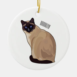 Siamese cat cartoon illustration keramik ornament