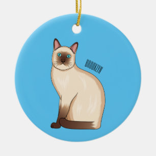 Siamese cat cartoon illustration keramik ornament