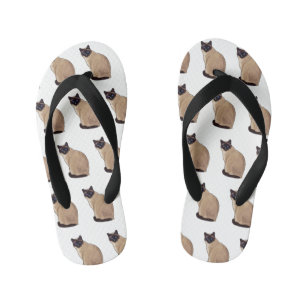 Siamese cat cartoon illustration kinderbadesandalen