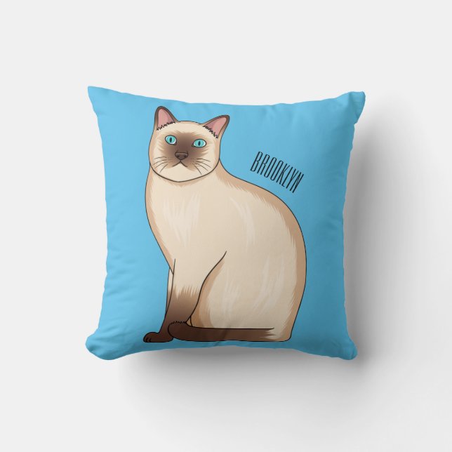 Siamese cat cartoon illustration kissen (Vorderseite)