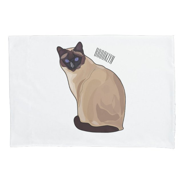 Siamese cat cartoon illustration kissenbezug (Vorderseite)