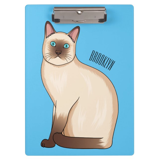 Siamese cat cartoon illustration klemmbrett (Vorderseite)