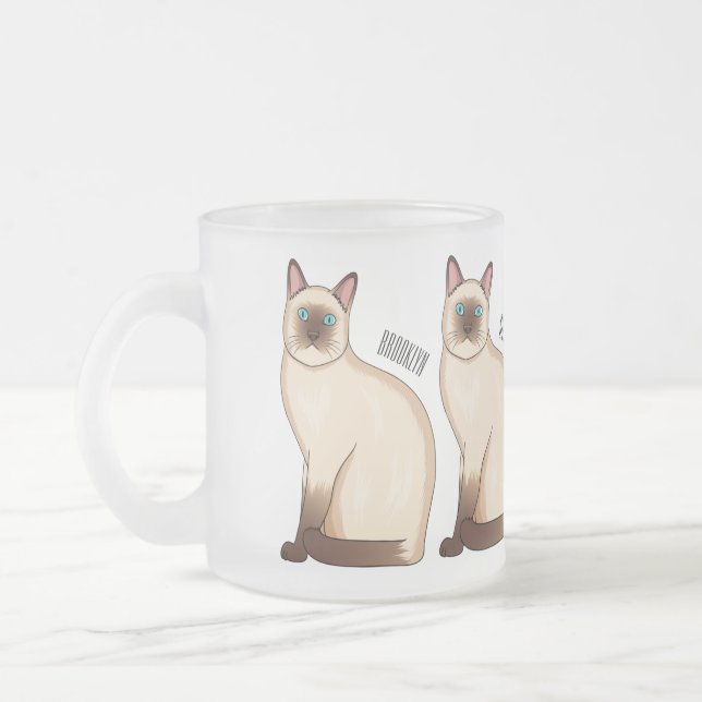 Siamese cat cartoon illustration mattglastasse (Links)