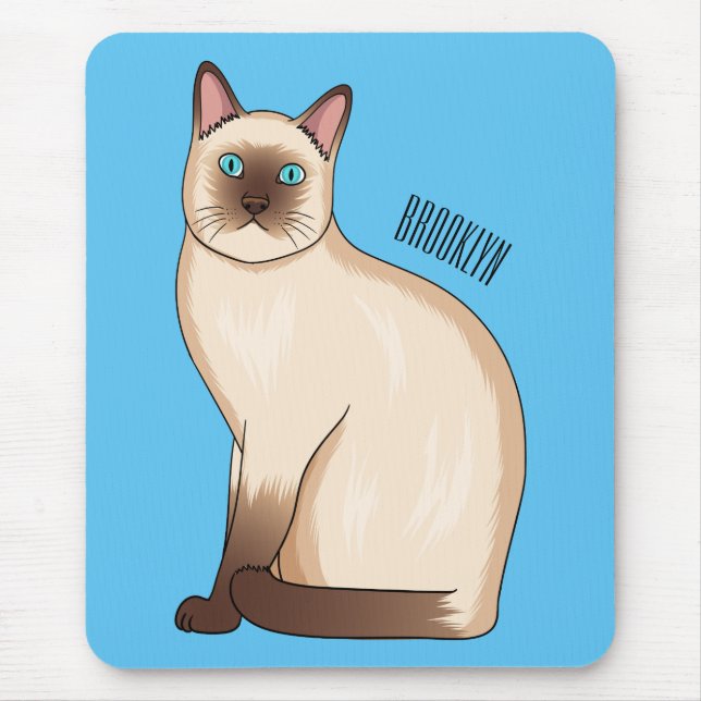 Siamese cat cartoon illustration mousepad (Vorne)