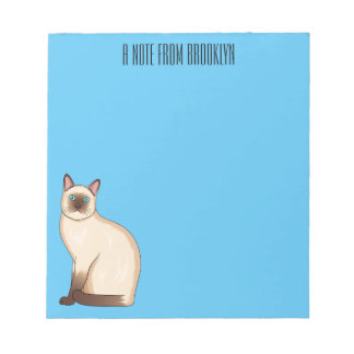 Siamese cat cartoon illustration notizblock