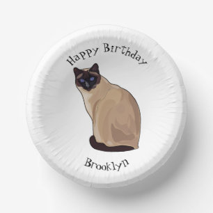 Siamese cat cartoon illustration pappteller