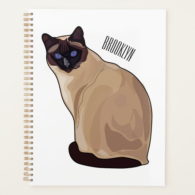 Siamese cat cartoon illustration planer (Vorderseite)