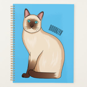 Siamese cat cartoon illustration planer
