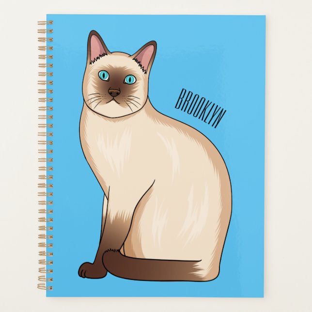 Siamese cat cartoon illustration planer (Vorderseite)