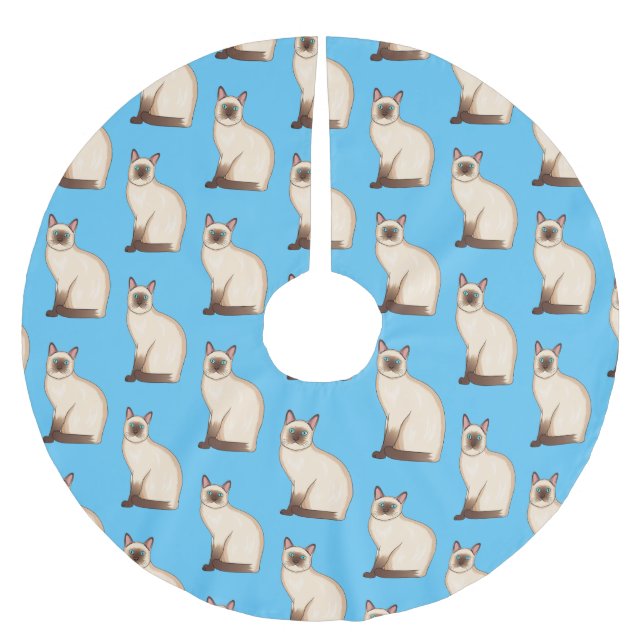 Siamese cat cartoon illustration polyester weihnachtsbaumdecke (Vorderseite)
