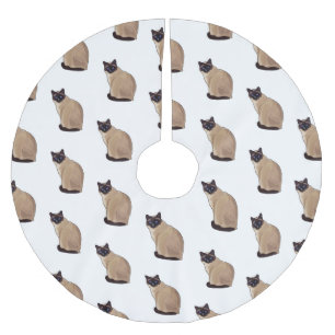 Siamese cat cartoon illustration polyester weihnachtsbaumdecke