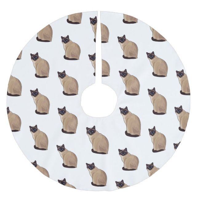 Siamese cat cartoon illustration polyester weihnachtsbaumdecke (Vorderseite)