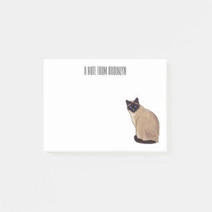 Siamese cat cartoon illustration post-it klebezettel