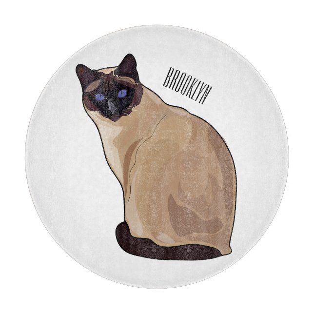 Siamese cat cartoon illustration schneidebrett (Vorderseite)