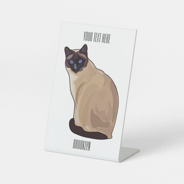 Siamese cat cartoon illustration sockelschild (Vorderseite)