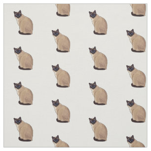 Siamese cat cartoon illustration stoff