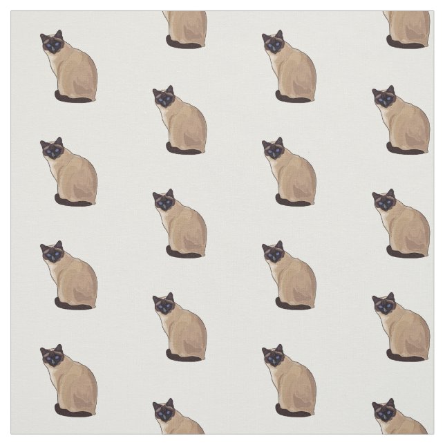 Siamese cat cartoon illustration stoff (Muster)