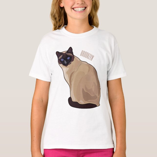 Siamese cat cartoon illustration T-Shirt (Vorderseite)