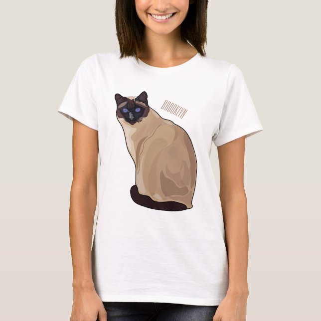 Siamese cat cartoon illustration T-Shirt (Vorderseite)