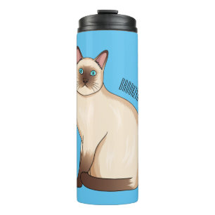 Siamese cat cartoon illustration thermosbecher