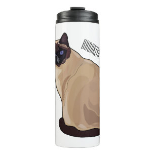 Siamese cat cartoon illustration thermosbecher