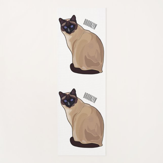Siamese cat cartoon illustration yogamatte (Vorderseite)