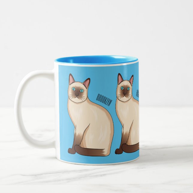 Siamese cat cartoon illustration zweifarbige tasse (Links)