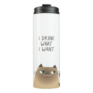 Siamese Cat Cartoon Thermosbecher