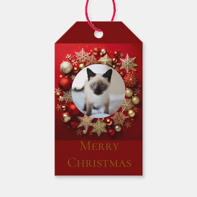Siamese cat christmas geschenkanhänger (Vorderseite)