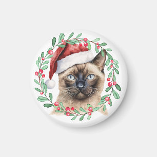 Siamese Cat Christmas Thema für Cat Lover Magnet