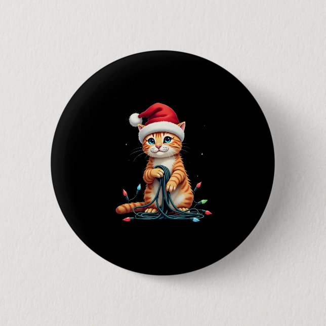 Siamese Cat Christmas V-Neck (1) Button (Vorderseite)