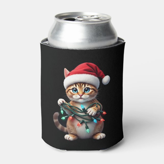 Siamese Cat Christmas V-Neck (2) Dosenkühler (Kanne Vorderseite)