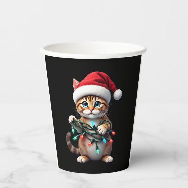 Siamese Cat Christmas V-Neck (2) Pappbecher (Vorderseite)
