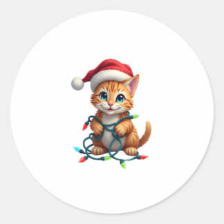 Siamese Cat Christmas V-Neck (3) Runder Aufkleber