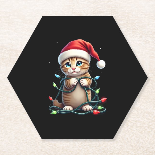 Siamese Cat Christmas V-Neck (3) Untersetzer (Vorderseite)